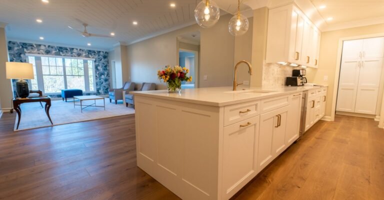 Clean living room floor in a modern home